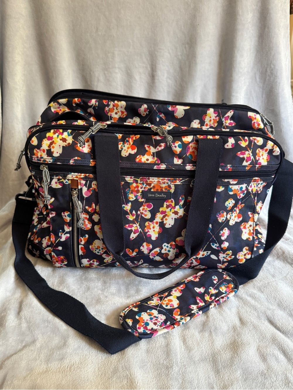 Vera Bradley Navy Floral Travel Tote Bag